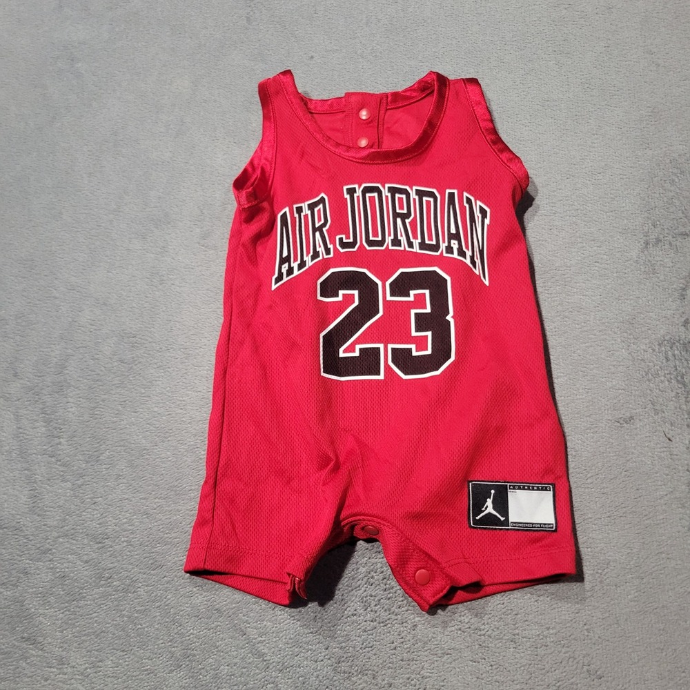 Jordan Romper Baby Boy 0-3M Red‎ Air Jordan 23 Jersey Mesh Athletic Bodysuit